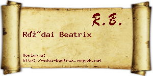 Rédai Beatrix névjegykártya